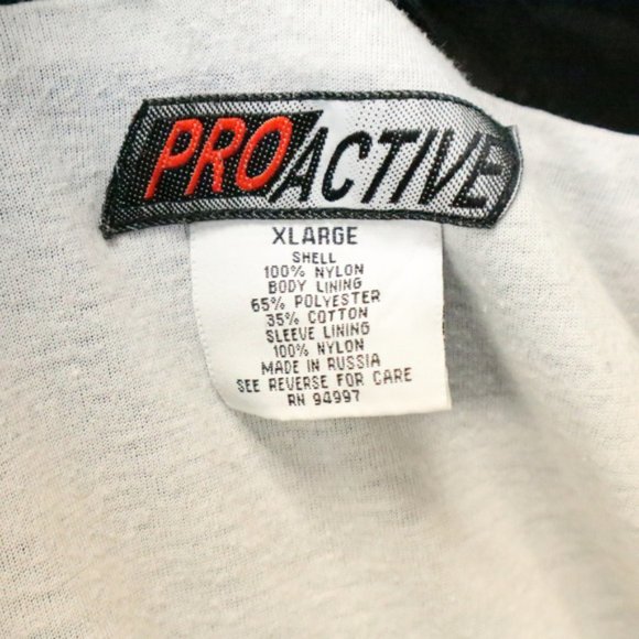 PROACTIVE 90s Navy Striped Zip Up Windbreaker VTG - Picture 5 of 6